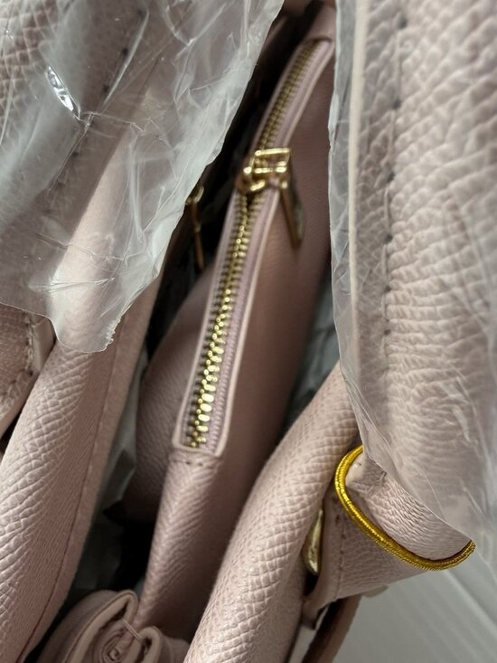 Bebe Pink Satchel Handbag Gold Hardware Structured Handle Purse NWT Work Luxury - Picture 7 of 10